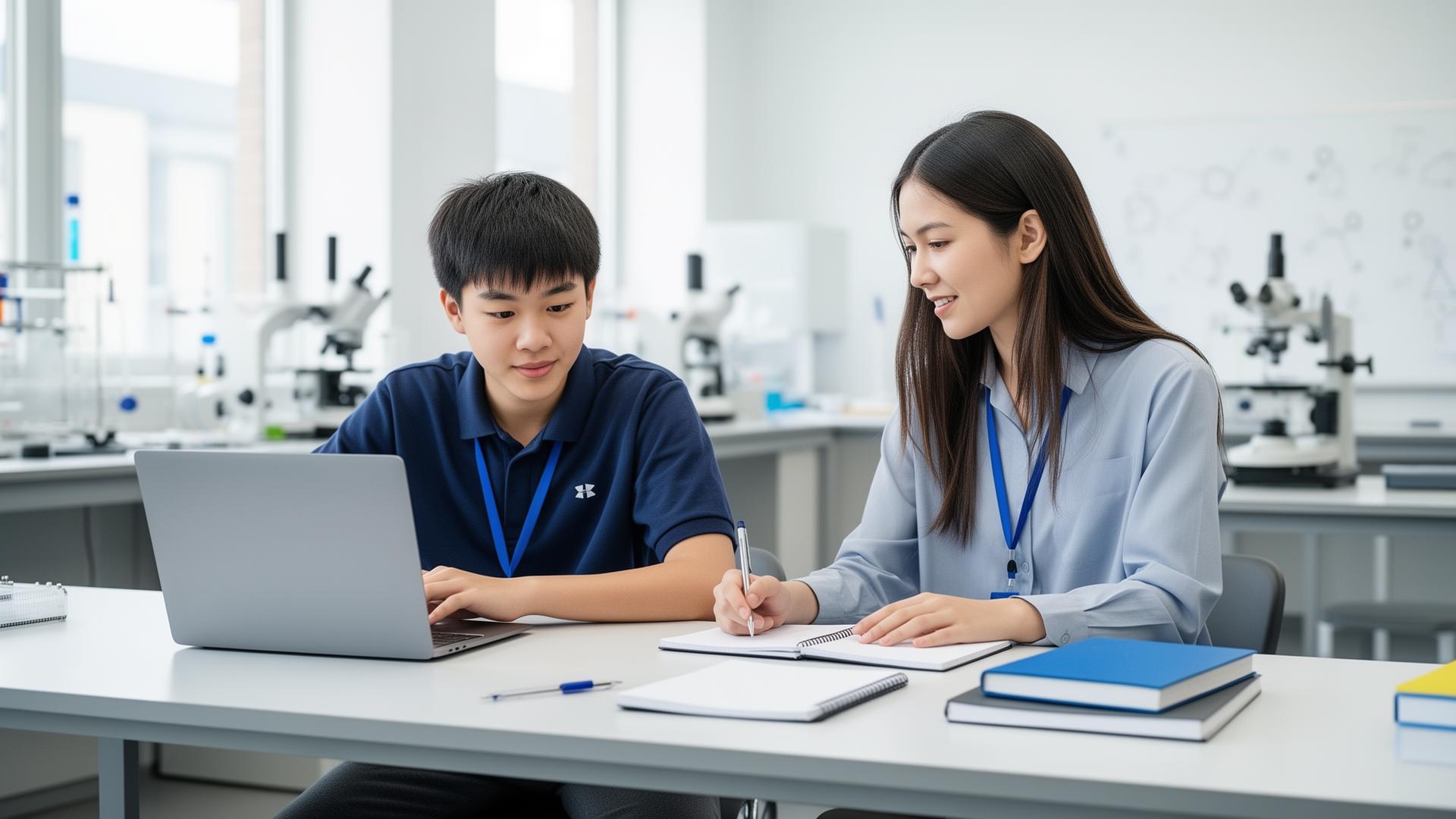 Teacher mentoring student at P3ACE Academy